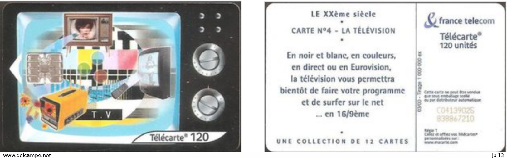 Télécarte à Puce - France - France Télécom - Le XXe Siecle N. 4 - La TV - 2000