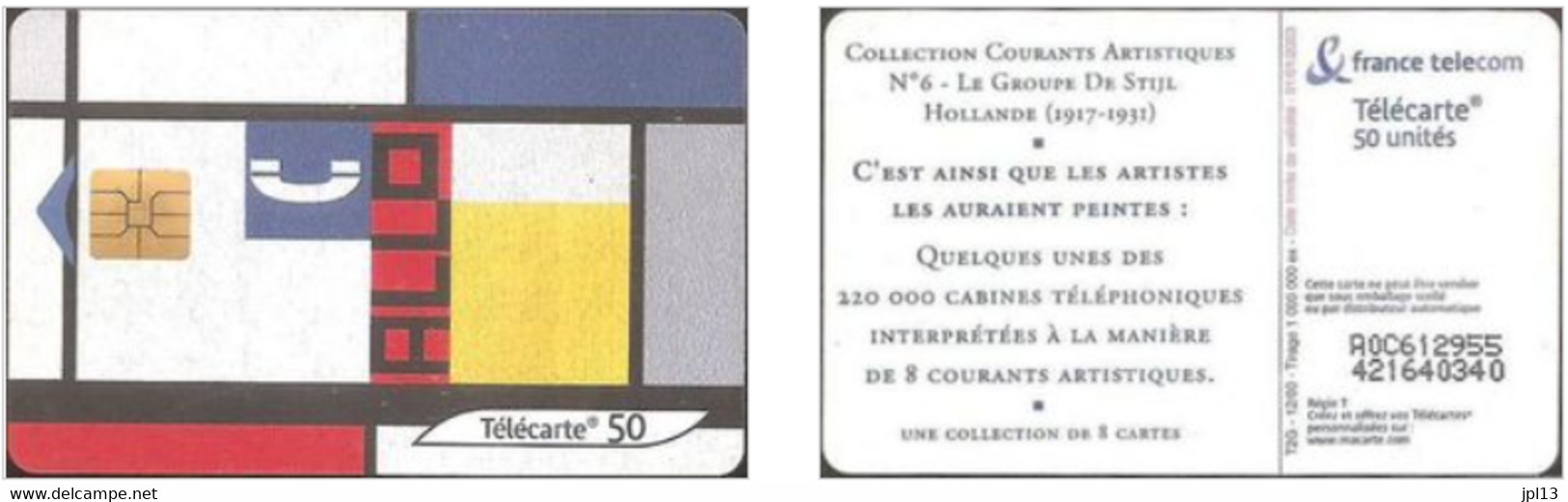 Télécarte à Puce - France - France Télécom - Coll. Courants Artistiq. N.6 - Le Groupe De Stijl (SO3) - 2000