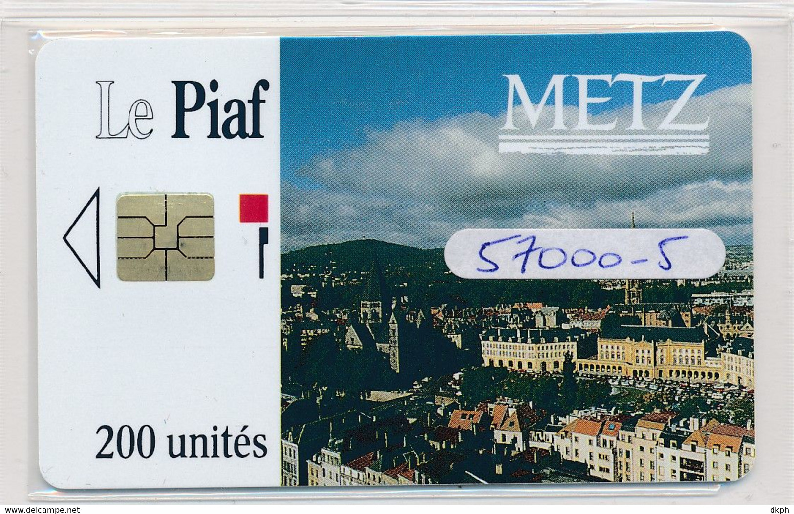 METZ  CARTE DE STATIONNEMENT  PIAF 57000-5 . 200u . SO3 . 23/91  Ref B14 - PIAF Parking Cards