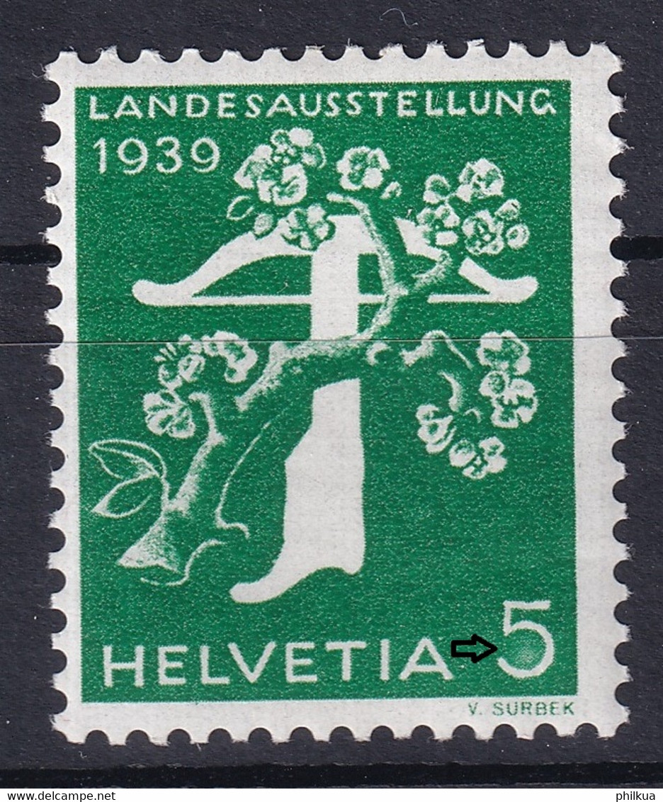 Zumstein 228Bz.2.03, / Michel 344z - Helle Stelle In Der 5  - Postfrisch/**/MNH - Varietà