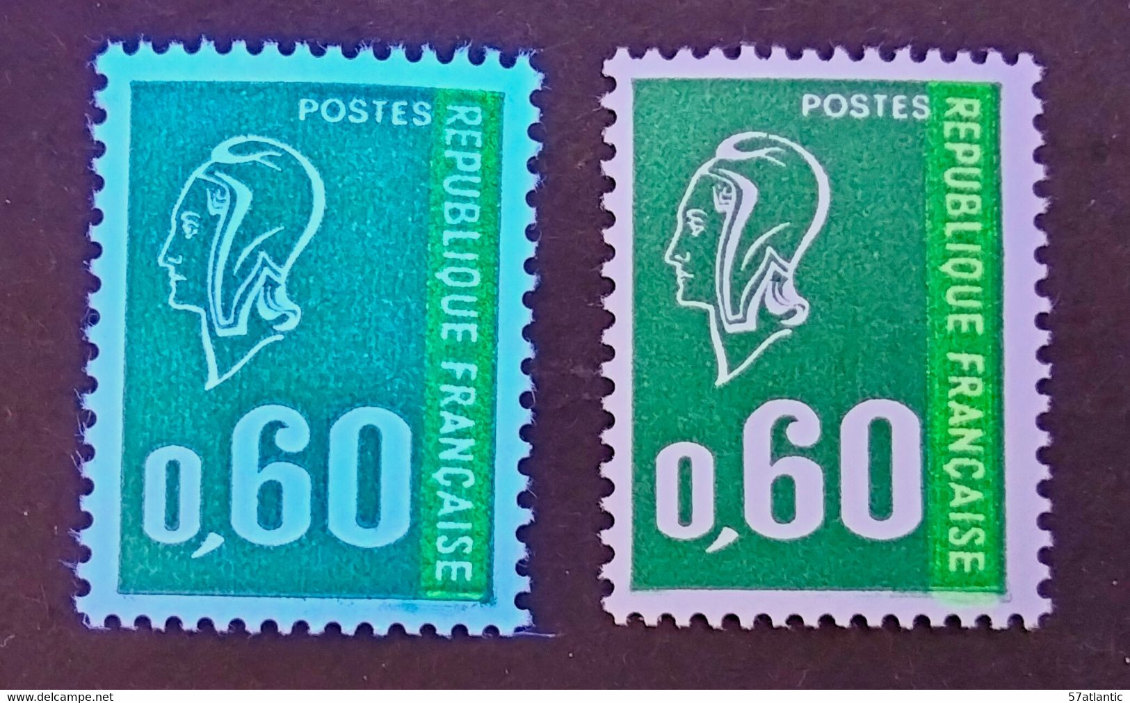 FRANCE - YT 1814 ** - MARIANNE DE BEQUET - PAPIER BLANC ET JAUNATRE AUX UV - 2 TIMBRES NEUFS ** - 1971-1976 Marianne Of Béquet