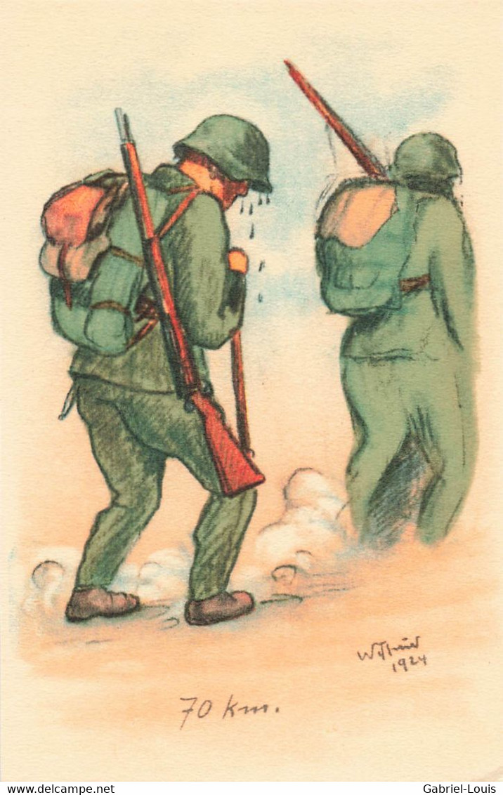 Armée Suisse Humour - Marche De 70 Km 1924 Schweizer Armee - Other & Unclassified