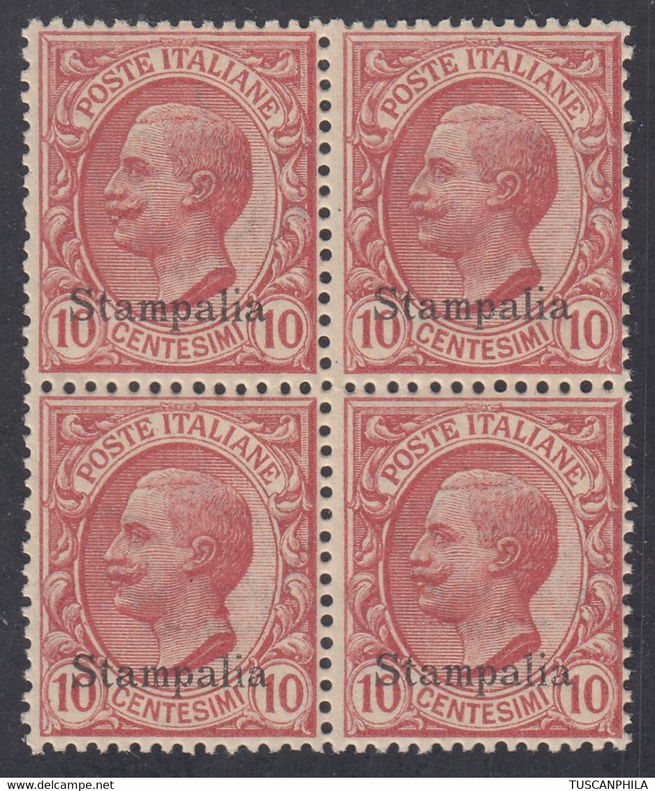 1912 Blocco Di 4 Valori Sass. 3 MNH** Cv 20 - Egée (Stampalia)