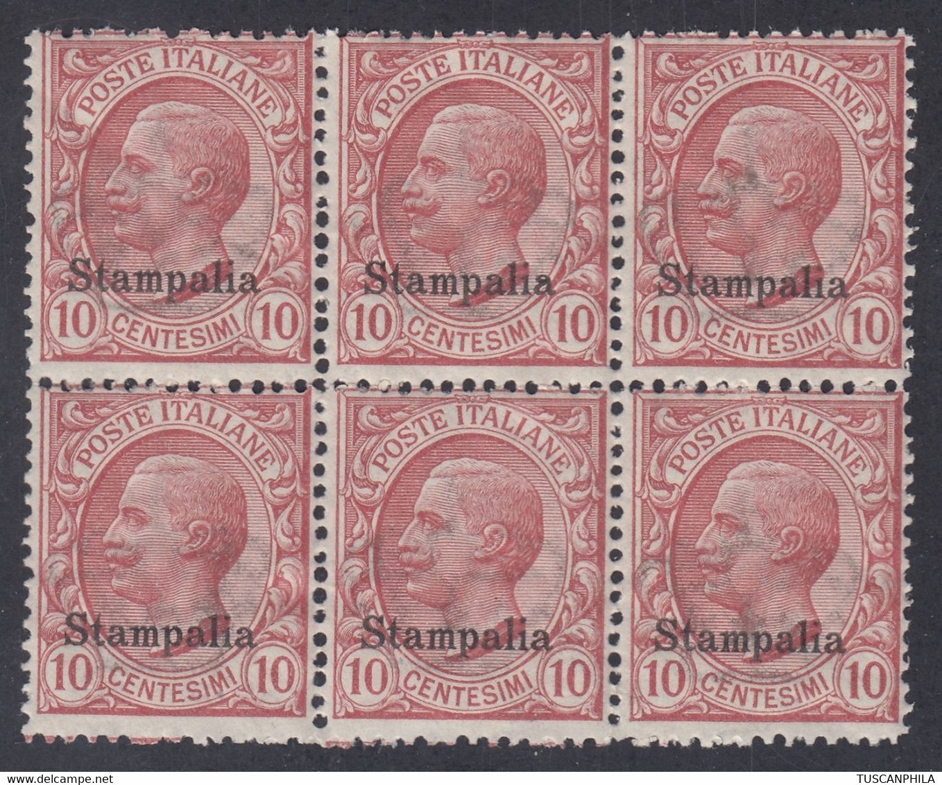 1912 Blocco Di 6 Valori Sass. 3 MNH** Cv 30 - Ägäis (Stampalia)