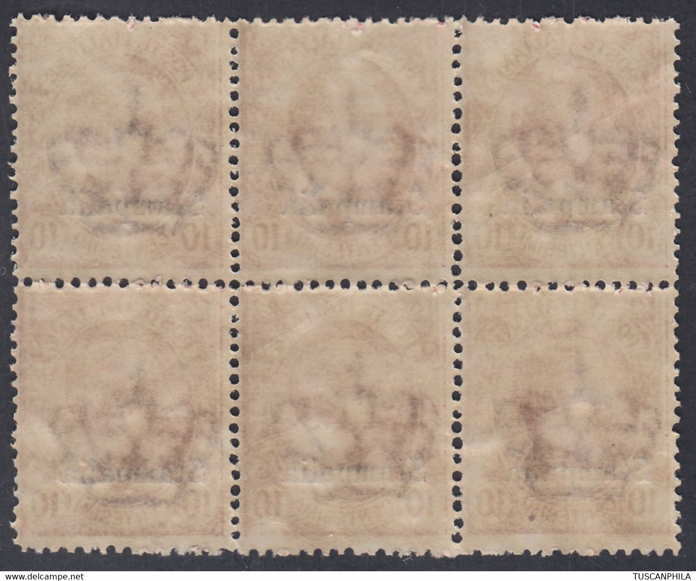 1912 Blocco Di 6 Valori Sass. 3 MNH** Cv 30 - Egée (Stampalia)