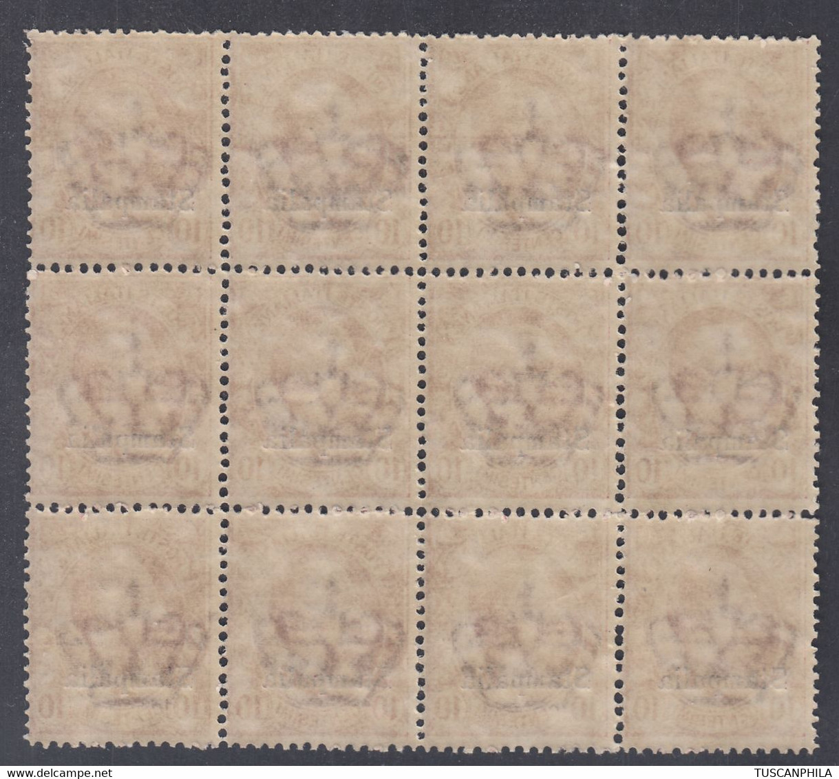 1912 Blocco Di 12 Valori Sass. 3 MNH** Cv 60 - Ägäis (Stampalia)