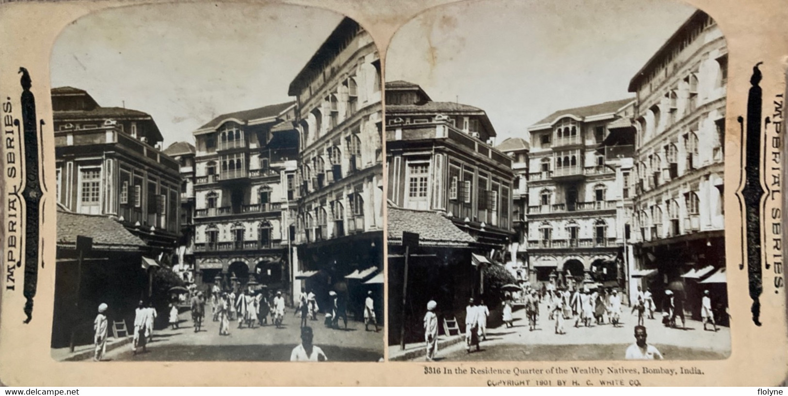 Bombay - Photo Stéréo Ancienne - In The Residence Quarter Of The Wealthy Natives - India Inde - Filippine