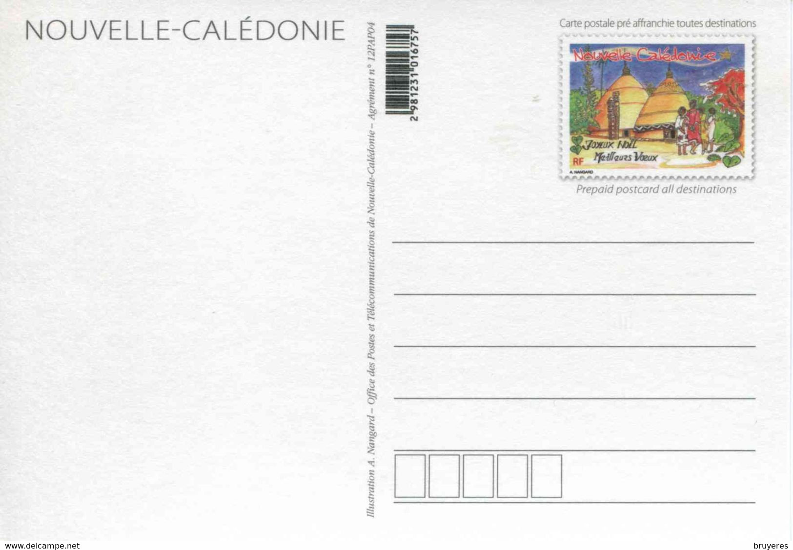 ENTIER POSTAL De 2012 Sur CP Avec Timbre Et Illustration "JOYEUX NOËL Et MEILLEURS VOEUX" - Enteros Postales