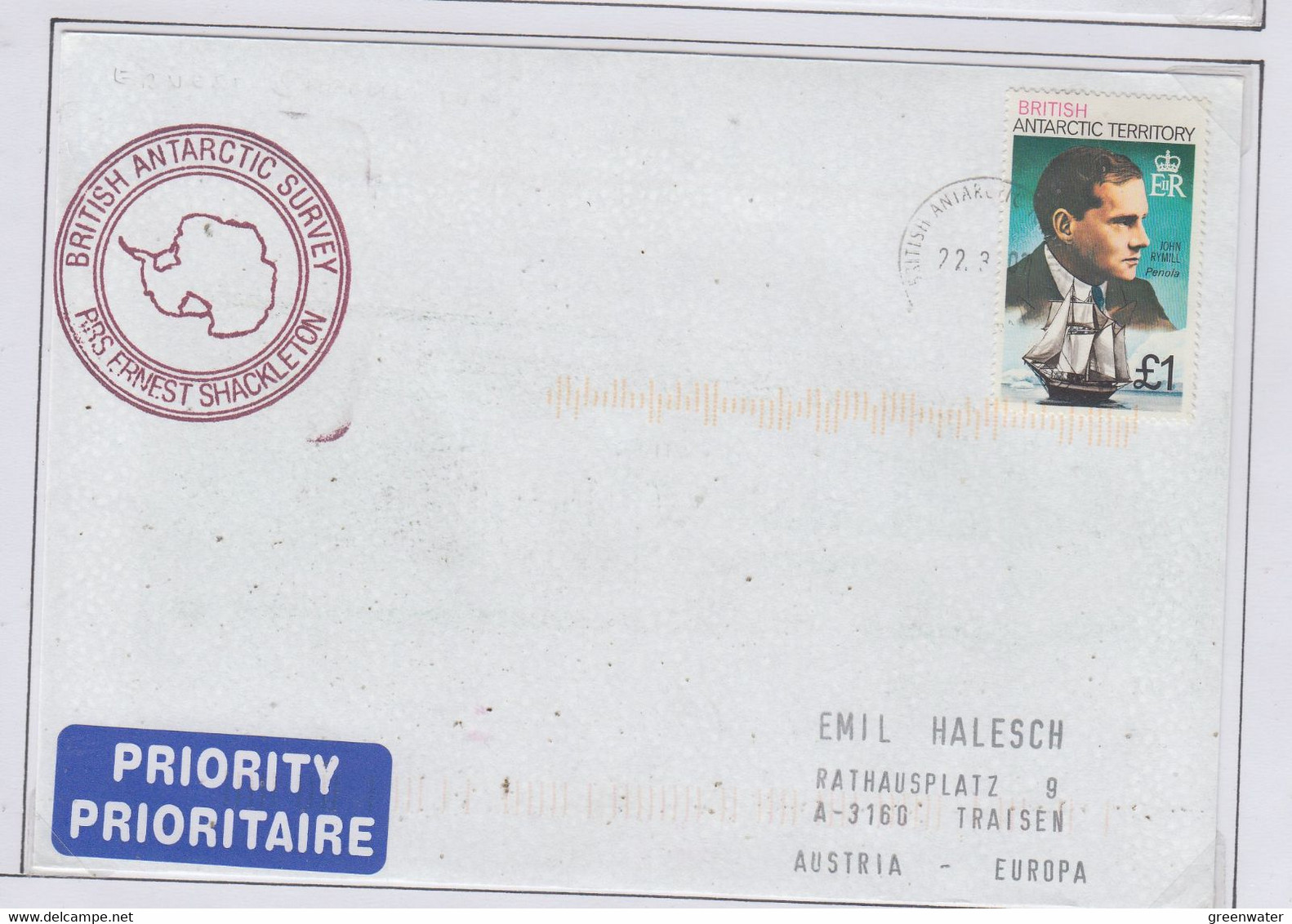 British Antarctic Territory (BAT) 2002 Cover Ship Visit RRS Ernest Shackleton Ca Rothera 22.3.2002(RH183) - Briefe U. Dokumente