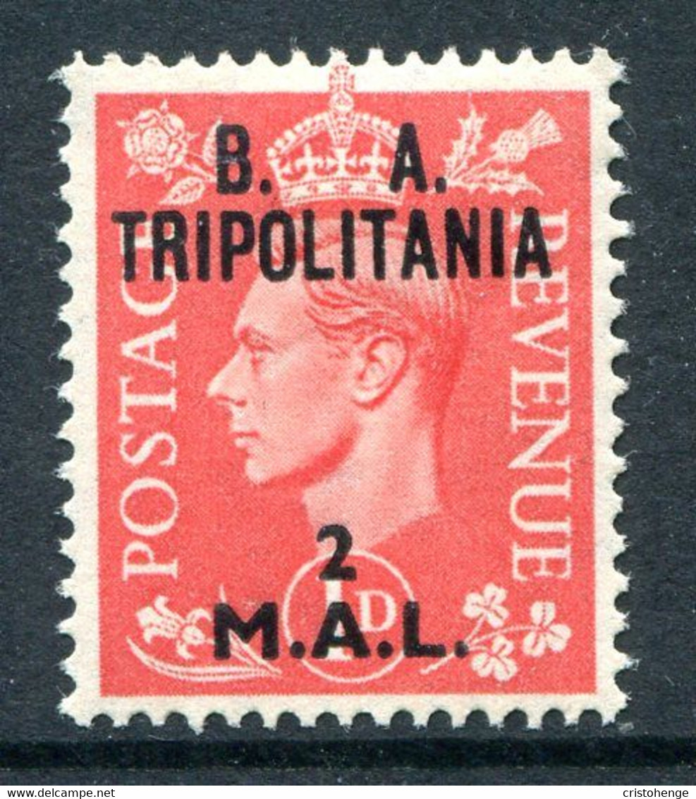 British Occ. Italian Colonies - Tripolitania - 1950 B.A. - 2l On 1d Pale Scarlet HM (SG T15) - Tripolitania