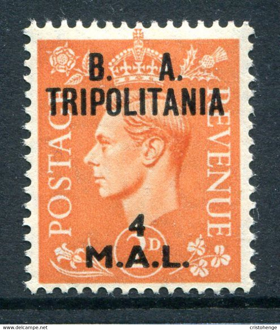 British Occ. Italian Colonies - Tripolitania - 1950 B.A. - 4l On 2d Pale Orange HM (SG T17) - Tripolitaine