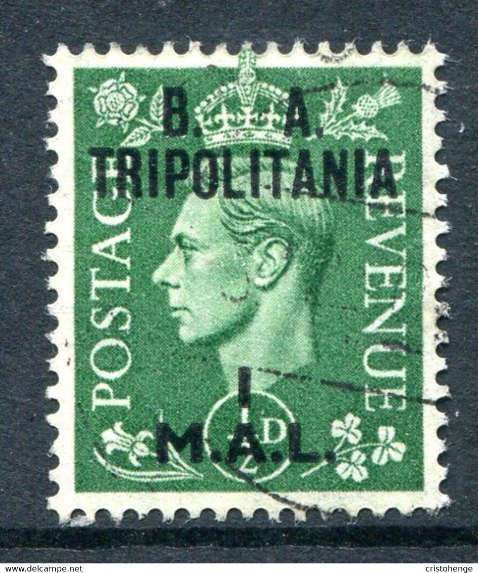 British Occ. Italian Colonies - Tripolitania - 1950 B.A. - 1l On ½d Pale Green Used (SG T14) - Tripolitania