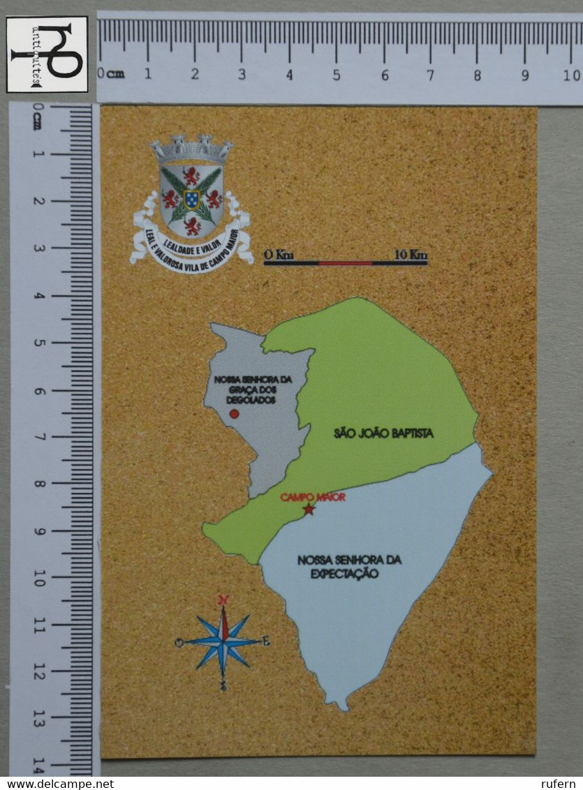 PORTUGAL - MAPA E BRAZÃO -  CAMPO MAIOR -   2 SCANS  - (Nº48975) - Portalegre