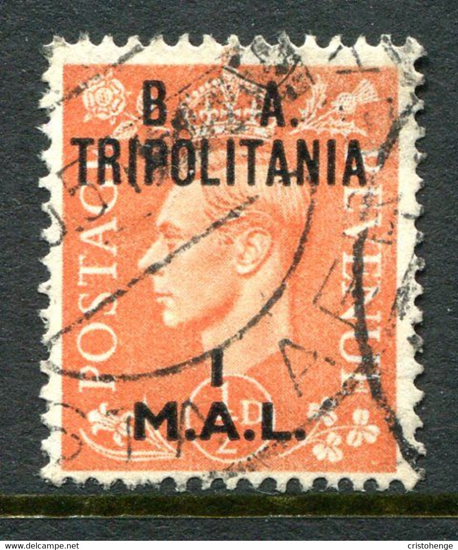 British Occ. Italian Colonies - Tripolitania - 1951 B.A. - 1l On ½d Pale Orange Used (SG T27) - Tripolitaine