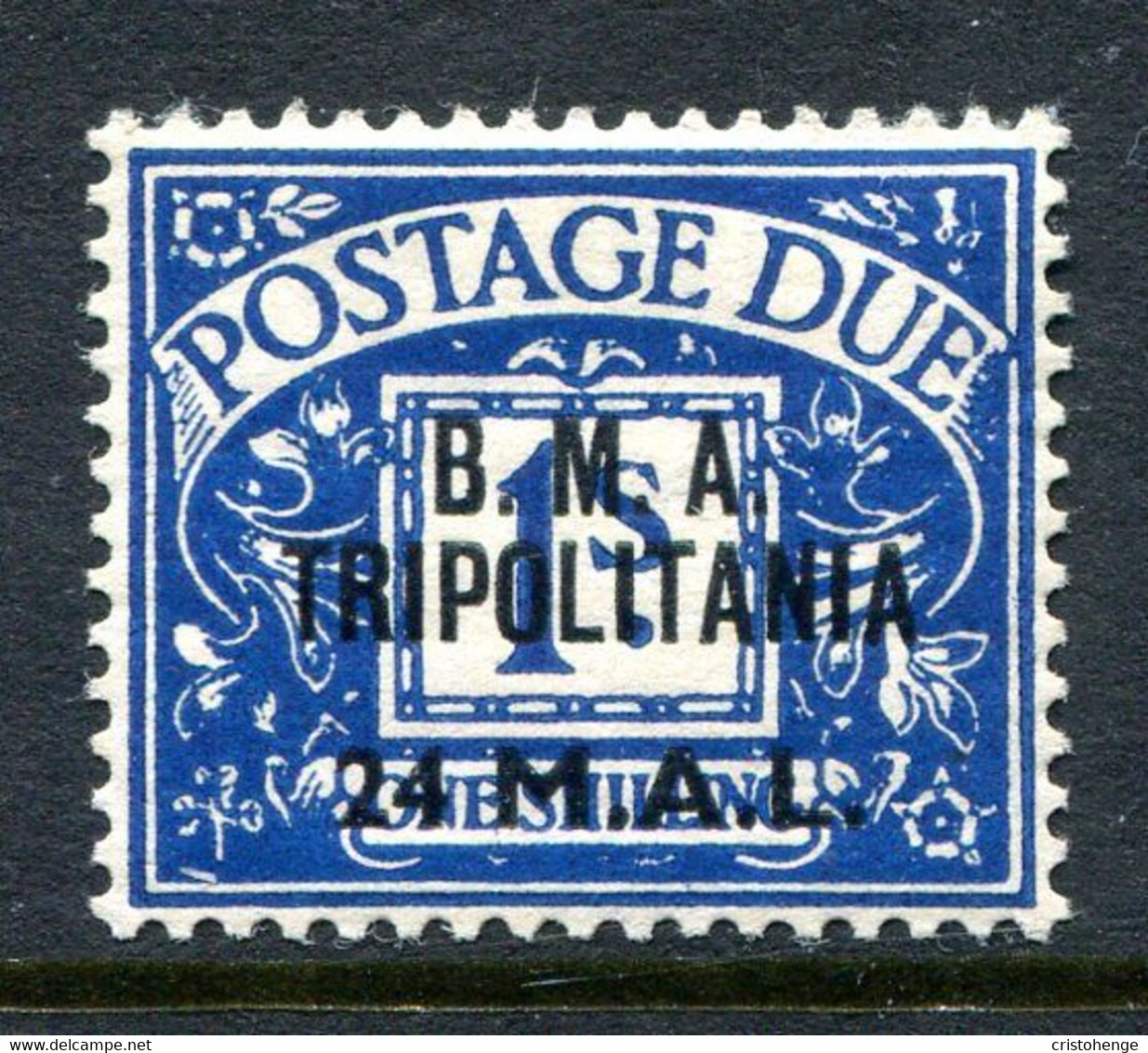 British Occ. Italian Colonies - Tripolitania - 1948 Postage Dues - B.M.A. - 24l On 1/- Deep Blue LHM (SG TD5) - Tripolitania