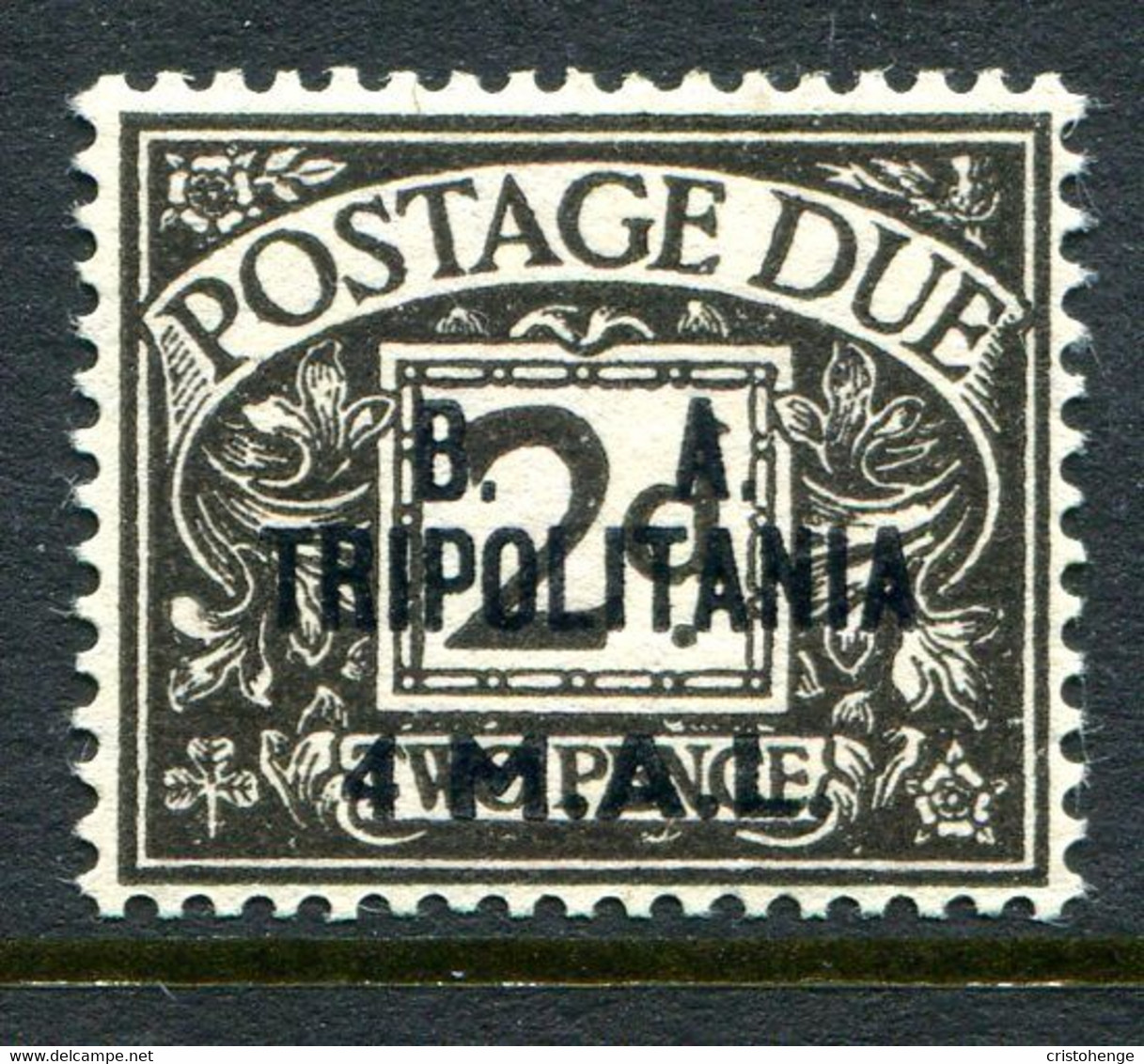 British Occ. Italian Colonies - Tripolitania - 1950 Postage Dues - B.A. - 4l On 2d Agate HM (SG TD8) - Tripolitaine