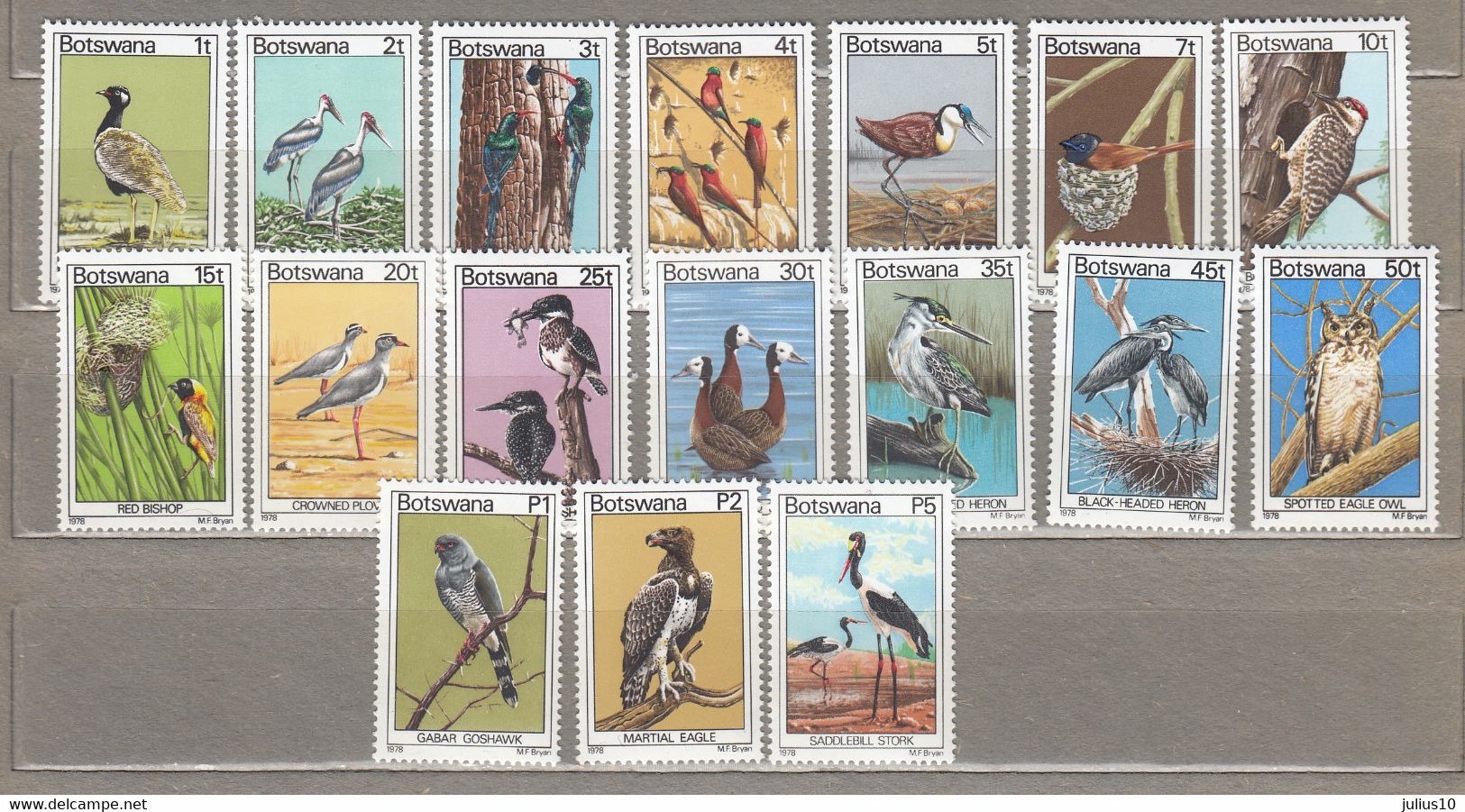 Birds Oiseaux Vögel Botswana 1978 Mi 198-214 Yv 350-366 Sc 198-214 MNH(**) #33387 - Andere & Zonder Classificatie