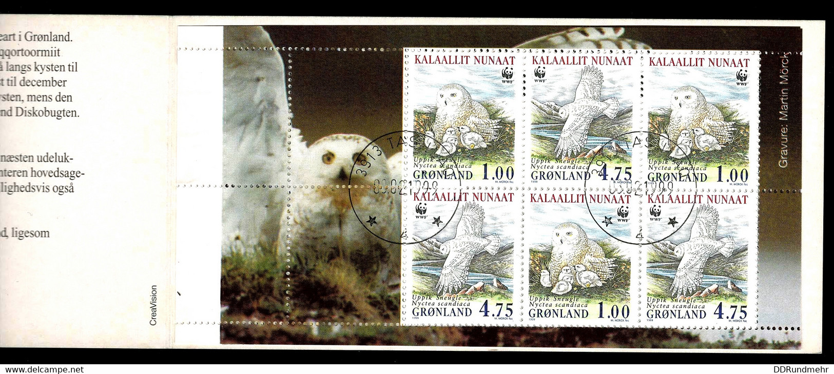 1999 Snowy Owl Michel GL MH9 Yvert Et Tellier GL C310a Stanley Gibbons GL SB11 AFA GL H-7 Booklet - Gebraucht