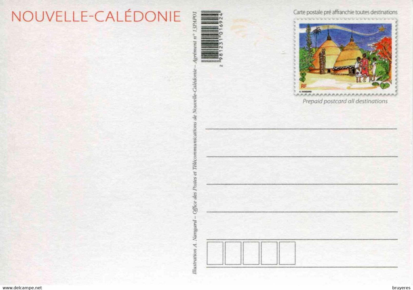 Entier Postal De 2013 De Nouvelle Calédonie Sur CP Avec Timbre Et Illust. "CASES Et PINS COLONNAIRES" - Interi Postali