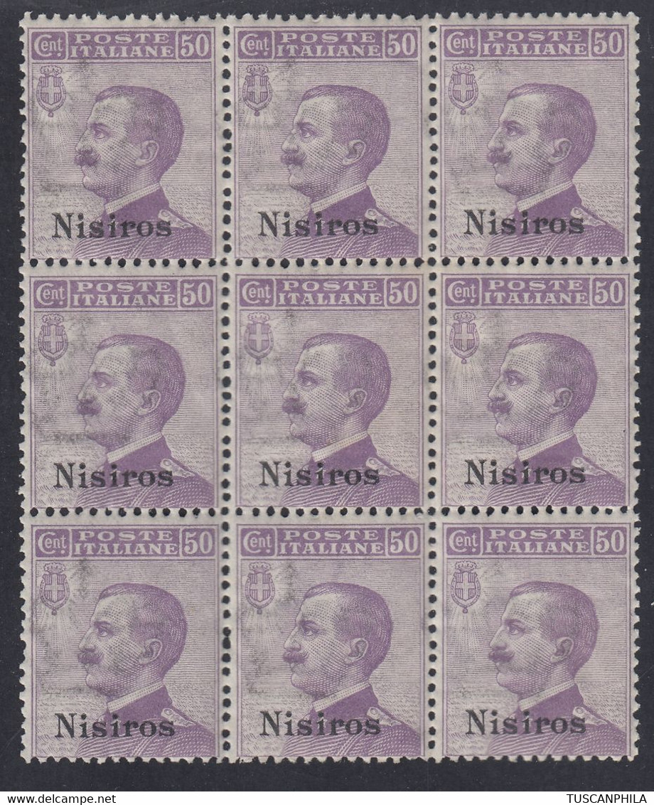 1912 Blocco Di 9 Valori Sass. 7 MNH** Cv 112,5 - Egée (Nisiro)