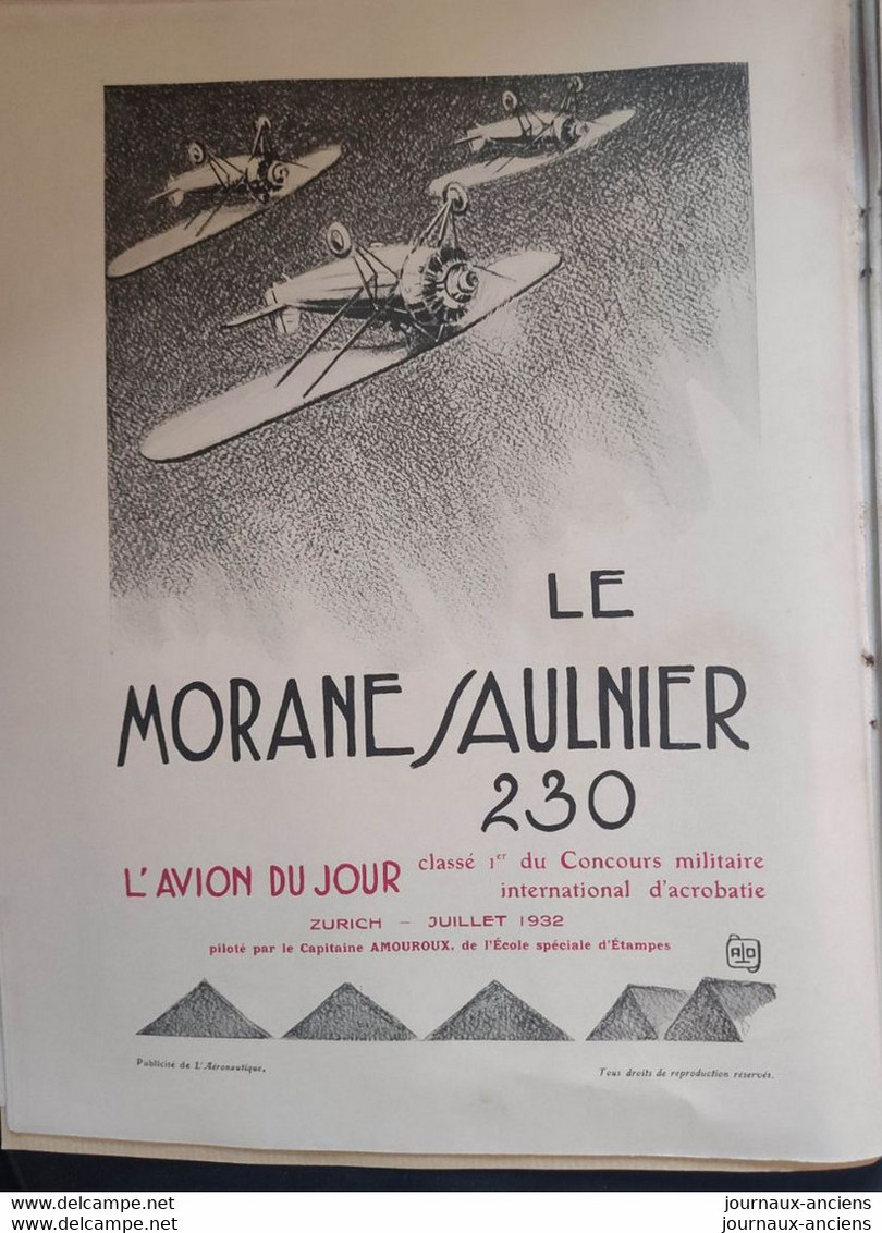 1933 AVIATION - REVUE L'AÉRONAUTIQUE - L'AÉRONAUTIQUE MARCHANDE - HANRIOT 110 - MACCHI-FIAT 2800