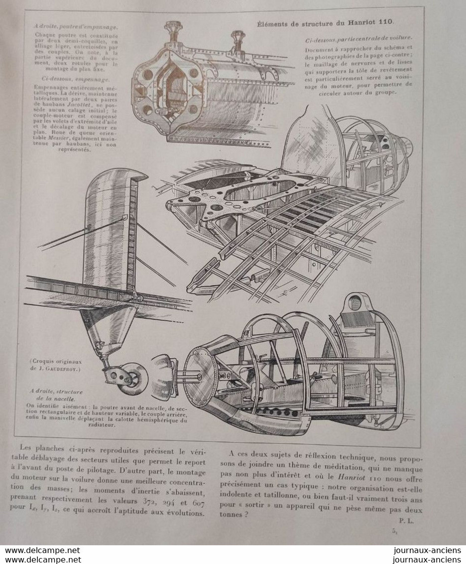 1933 AVIATION - REVUE L'AÉRONAUTIQUE - L'AÉRONAUTIQUE MARCHANDE - HANRIOT 110 - MACCHI-FIAT 2800