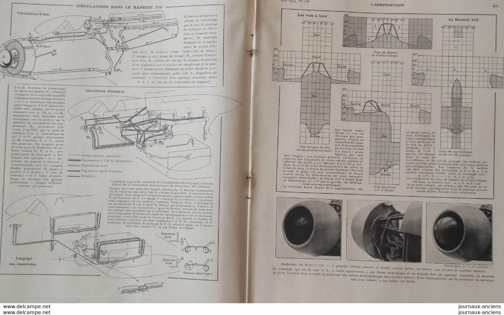 1933 AVIATION - REVUE L'AÉRONAUTIQUE - L'AÉRONAUTIQUE MARCHANDE - HANRIOT 110 - MACCHI-FIAT 2800