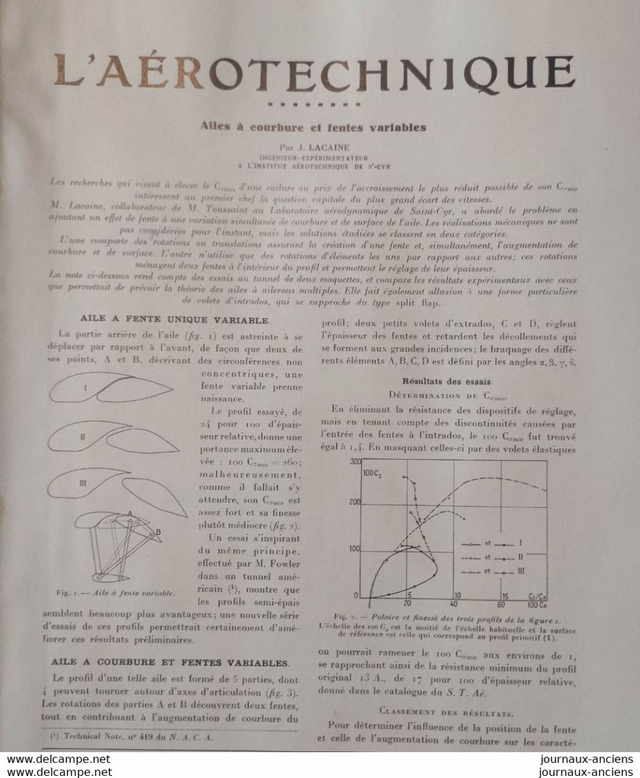 1933 AVIATION - REVUE L'AÉRONAUTIQUE - L'AÉRONAUTIQUE MARCHANDE - HANRIOT 110 - MACCHI-FIAT 2800