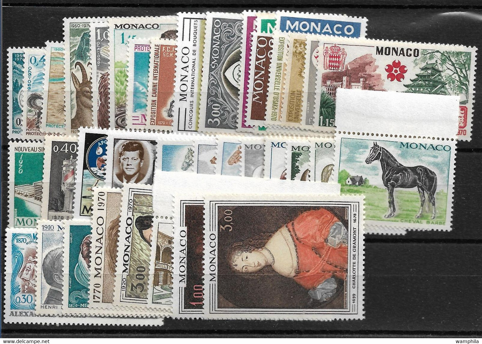 Monaco Année Complète 1970, 38 Timbres**/ Neufs Sans Charnière. Cote 69€. - Full Years