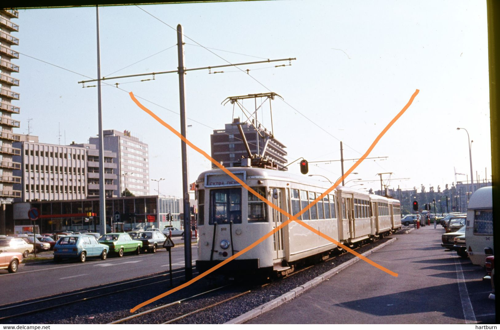 ♥️ Ernest Feysplein, Delhaize, Mercator (DIA Thema Trams, Tram, Buurtspoorwegen) (BAK-1) Oostende - Ostende - Diapositives (slides)