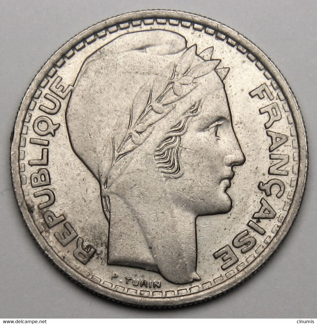 10 Francs Turin Grosse Tête, Rameaux Longs, 1945, Cupro-nickel - Gouvernement Provisoire - 10 Francs