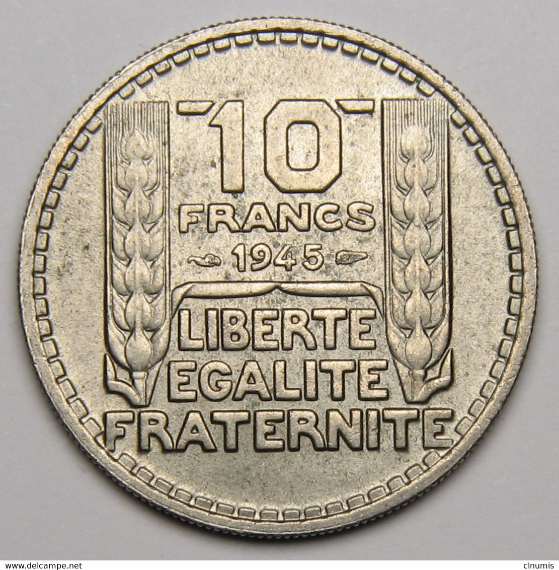 10 Francs Turin Grosse Tête, Rameaux Longs, 1945, Cupro-nickel - Gouvernement Provisoire - 10 Francs