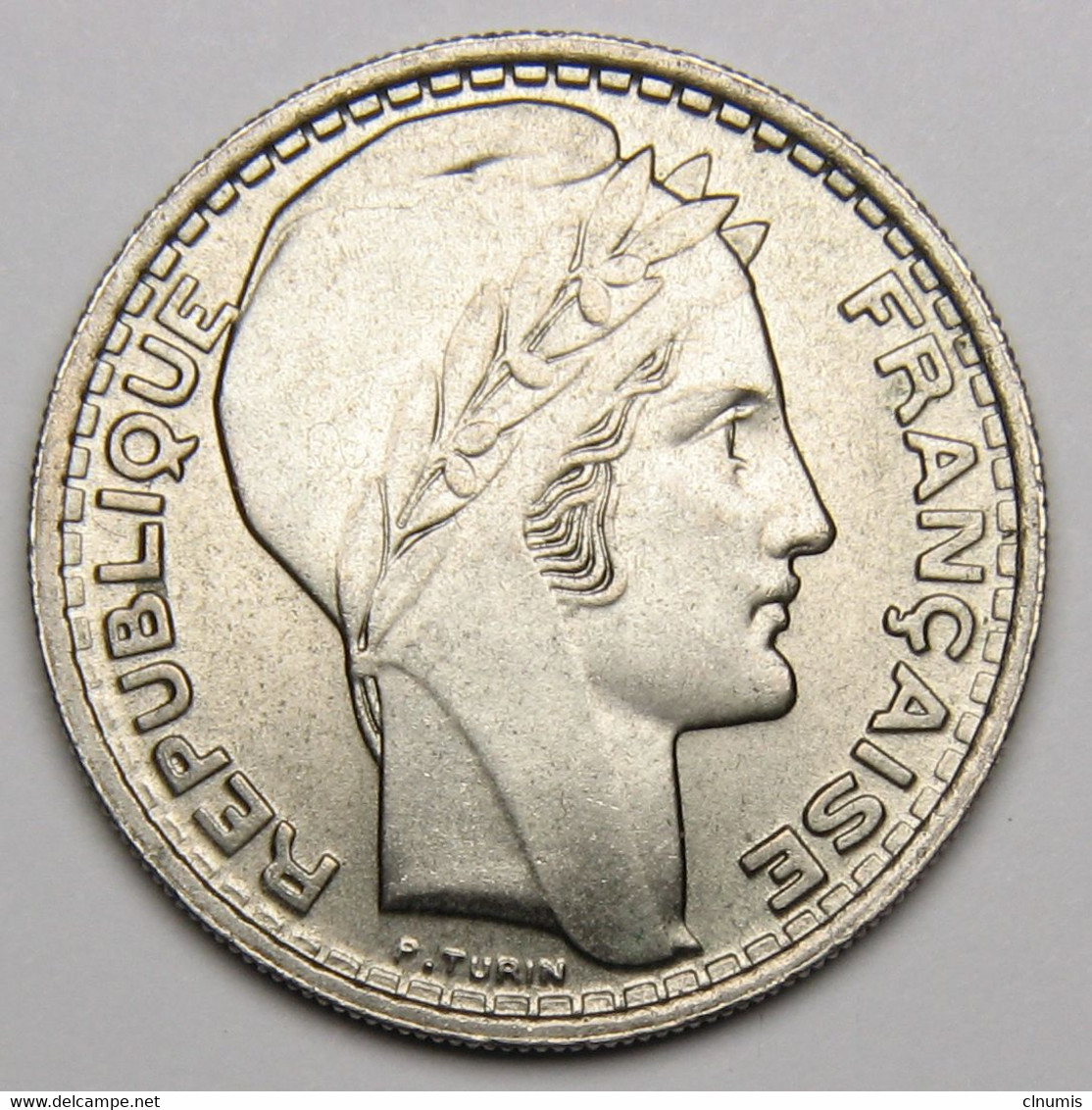 10 Francs Turin Grosse Tête, Rameaux Longs, 1945, Cupro-nickel - Gouvernement Provisoire - 10 Francs