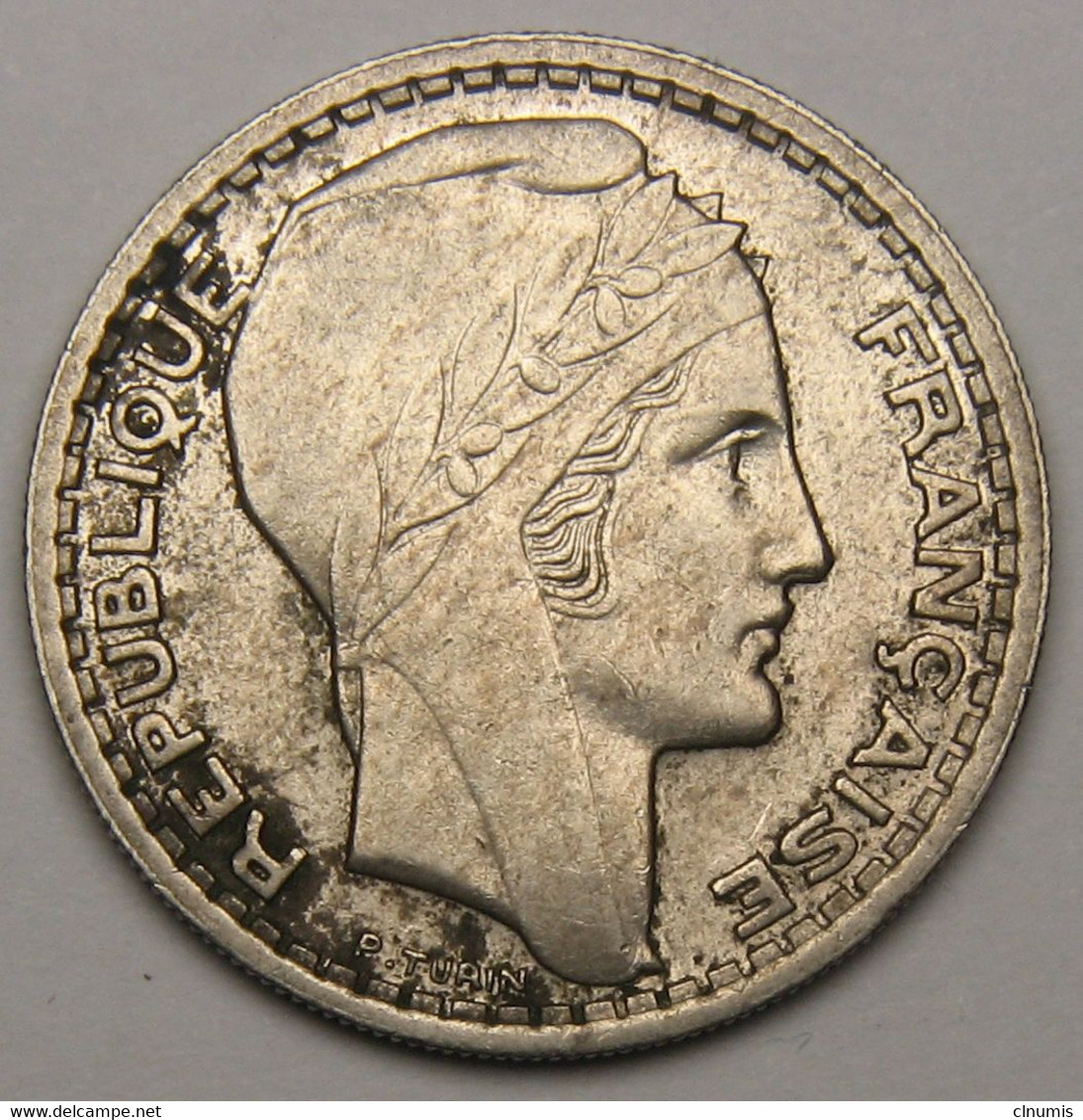 10 Francs Turin Grosse Tête, Rameaux Courts, 1946 B (Beaumont-le-Roger), Cupro-nickel - Gouvernement Provisoire - 10 Francs