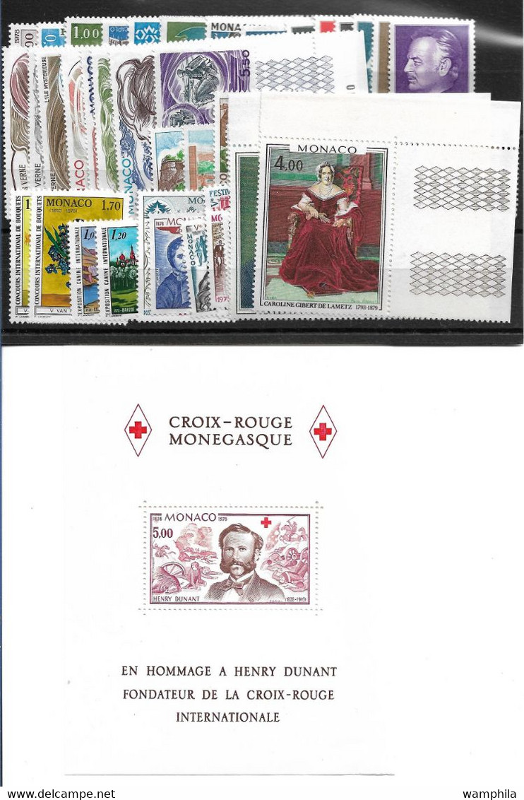 Monaco Année Complète 1978, 50 Timbres**/ Neufs Sans Charnière. Cote 109€. - Full Years