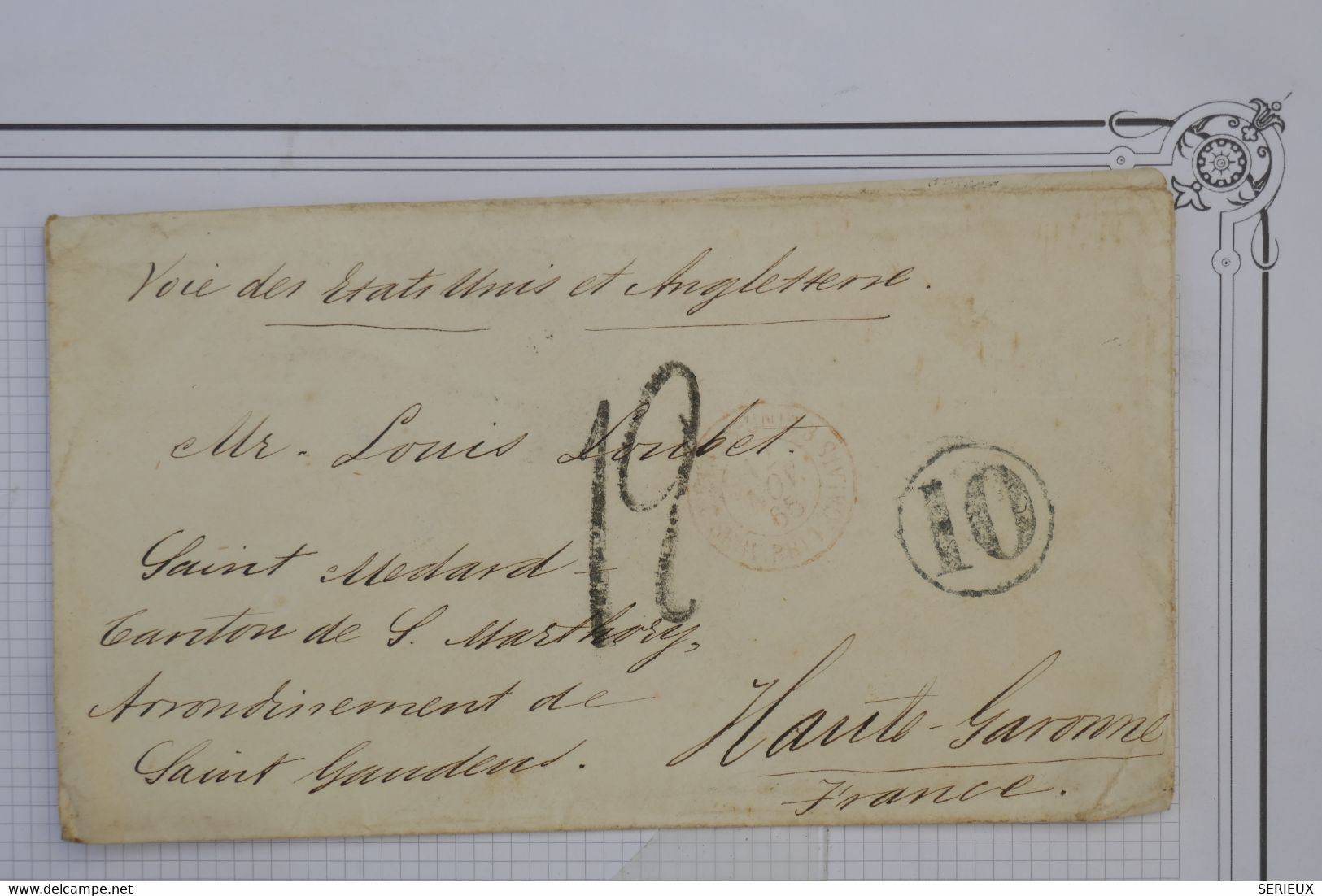 AR18 CUBA BELLE LETTRE 1865 POUR ST MEDARD ST GAUDENS FRANCE  + AFFRANCH. PLAISANT - Prephilately