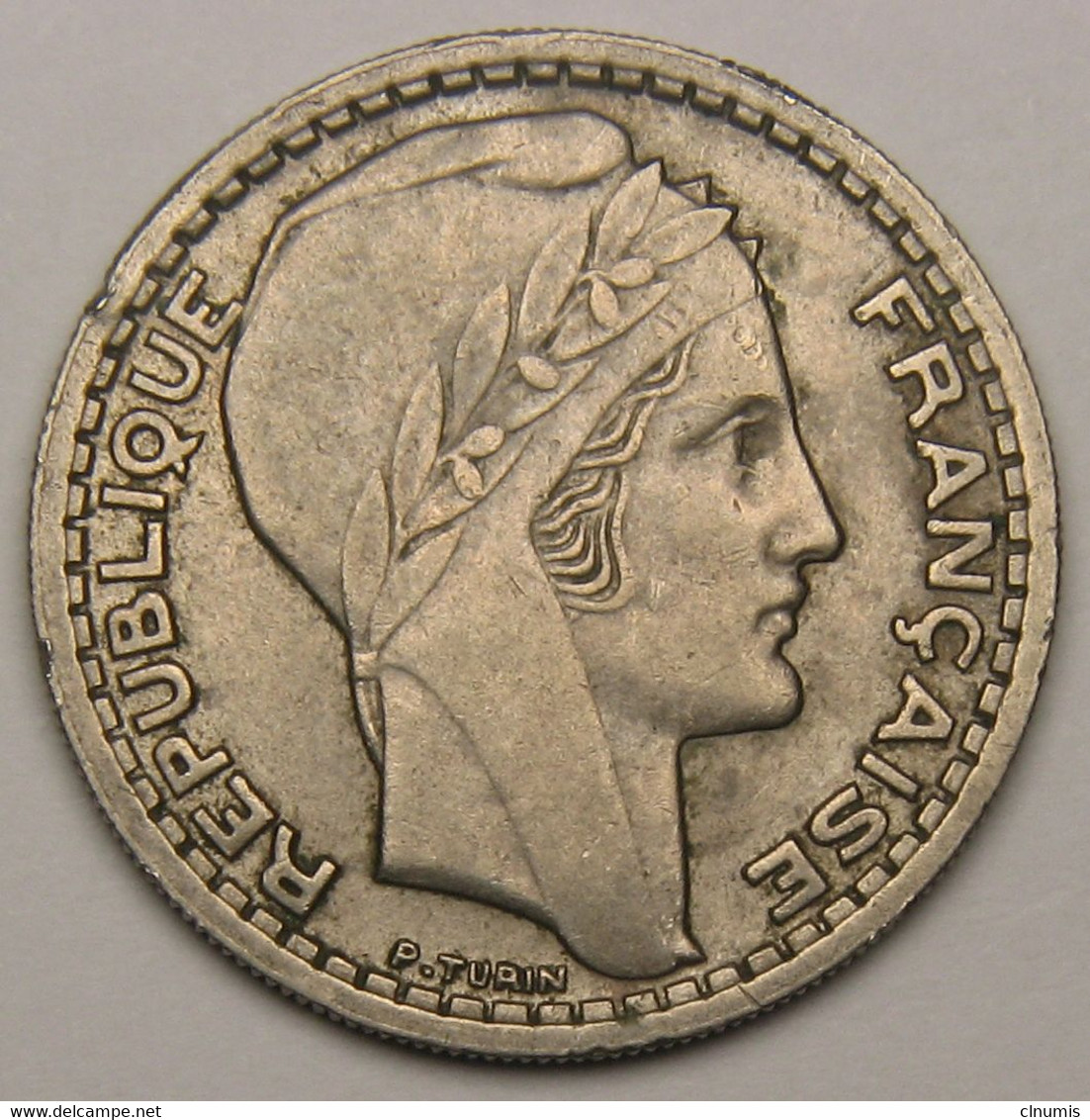 10 Francs Turin Grosse Tête, Rameaux Courts, 1946 B (Beaumont-le-Roger), Cupro-nickel - Gouvernement Provisoire - 10 Francs