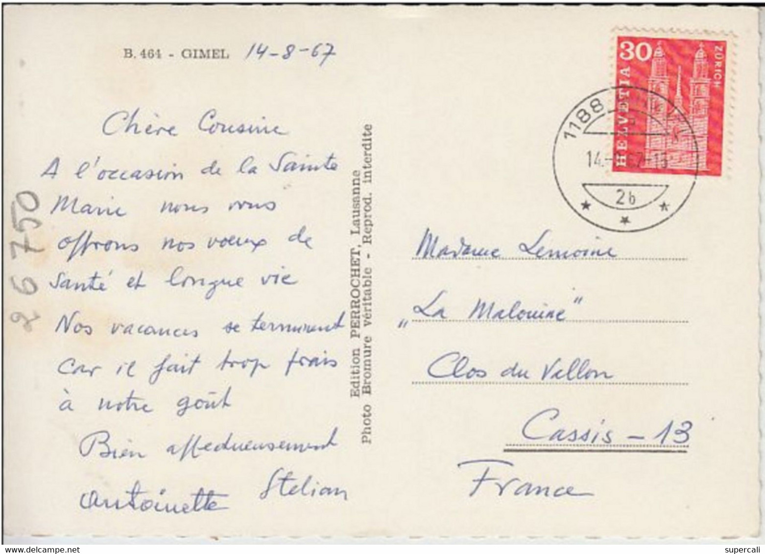 RT26.750  SUISSE. GIMEL EN 4 VUES EGLISE ETC.. - Gimel