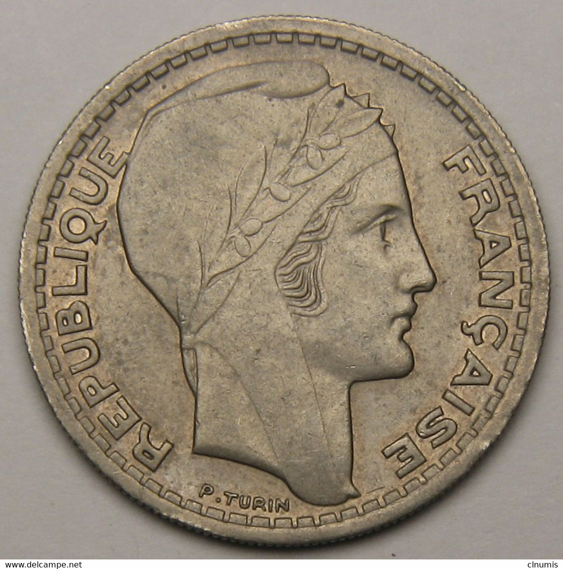 10 Francs Turin Grosse Tête, Rameaux Courts, 1947 B (Beaumont-le-Roger), Cupro-nickel - Gouvernement Provisoire - 10 Francs