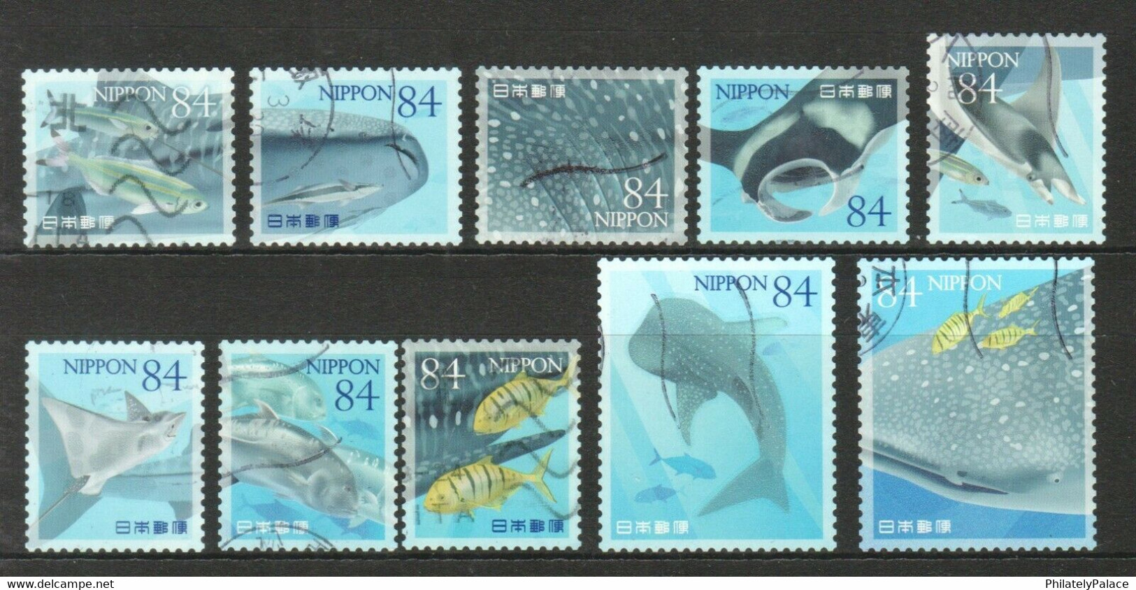 JAPAN 2021 MARINE LIFE PART 5 WHALE SHARK COMP. SET OF 10 STAMPS IN FINE USED   (**) - Gebruikt