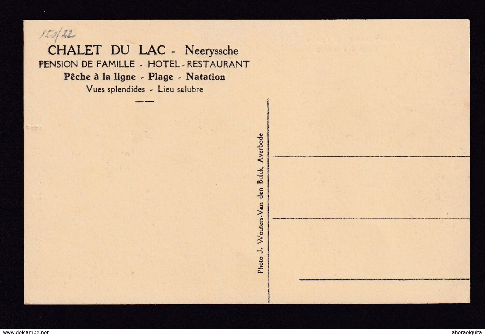 DDBB 888 - Carte-Vue NEERYSSCHE - Coin Des Artistes , Publicité Pour Le Chalet Du Lac , Hotel-Restaurant , Pension - Huldenberg