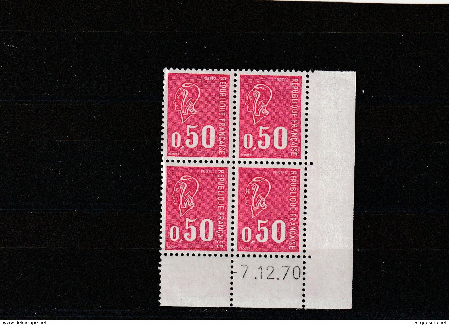 N° 1664 - 0,50 BEQUET - Sans PHO - 7.12.1970 - - 1970-1979