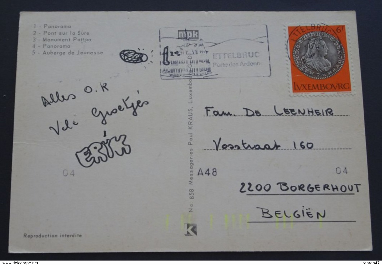 Ettelbruck - Messageries Paul Kraus, Luxembourg G.D. - # 858 - Ettelbrück