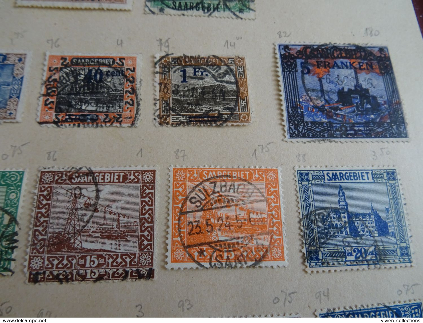 Sarre 2 Pages De Timbres Oblitérés Dont Bonnes Valeurs - Verzamelingen & Reeksen