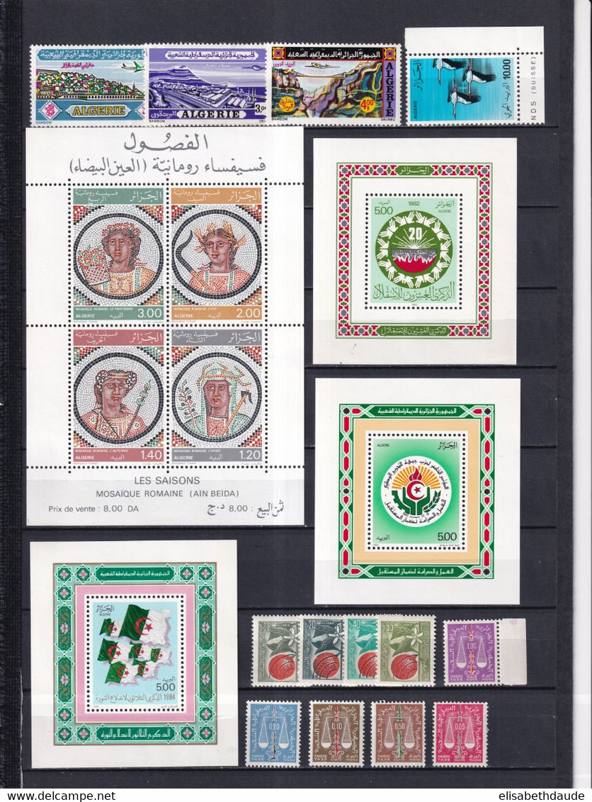 1962/1986 - ALGERIE - COLLECTION TRES FOURNIE ** MNH - COTE YVERT 2006 = 710 EUR - 9 PAGES