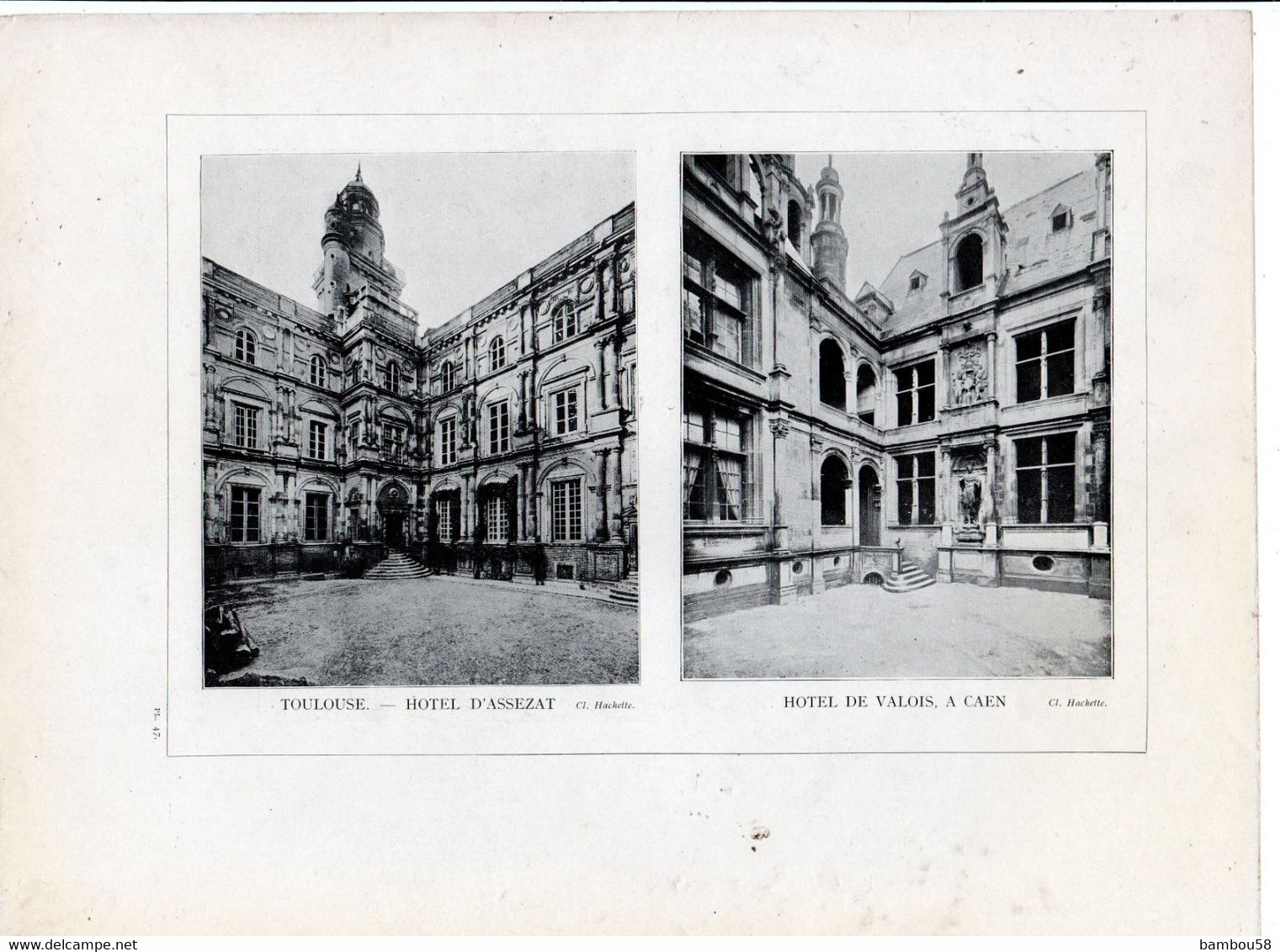 PL.48 / ABSIDE SAINT PIERRE DE CAEN Ou PL.47 / HOTEL D'ASSEZAT à TOULOUSE & HOTEL DE VALOIS à CAEN Cliché Hachette - Architecture