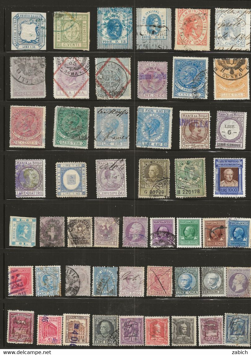 FISCAUX ITALIE LOT DE 122  Timbres   Tous Differents - Unclassified