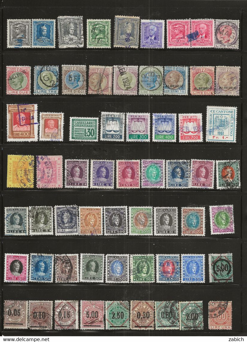 FISCAUX ITALIE LOT DE 122  Timbres   Tous Differents - Unclassified