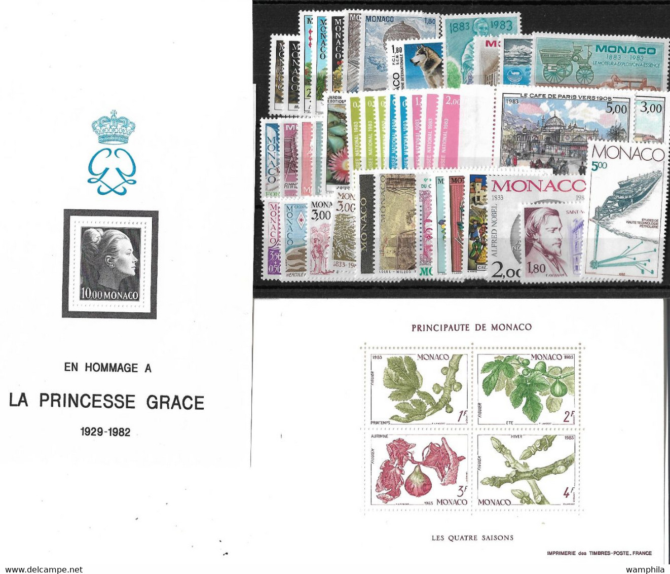 Monaco Année Complète 1983, 45 Timbres**/ Neufs Sans Charnière. Cote 119€. - Full Years