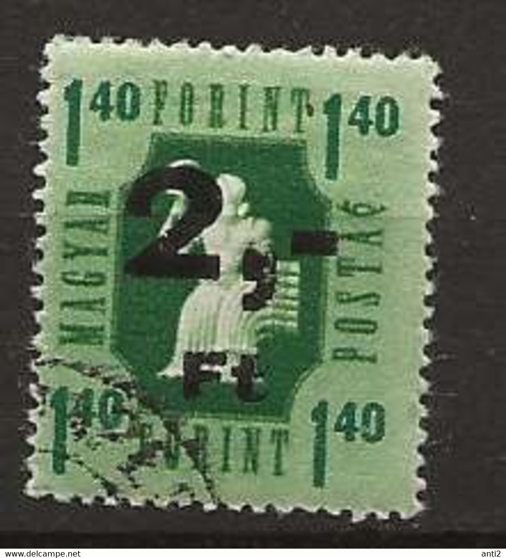 Hungary 1953 Parcel Stamp  2.- Overprint On 1.49 Mi Ordinar Stamp 955  -  Mi 2 Parcel Stamp, Cancelled - Paketmarken